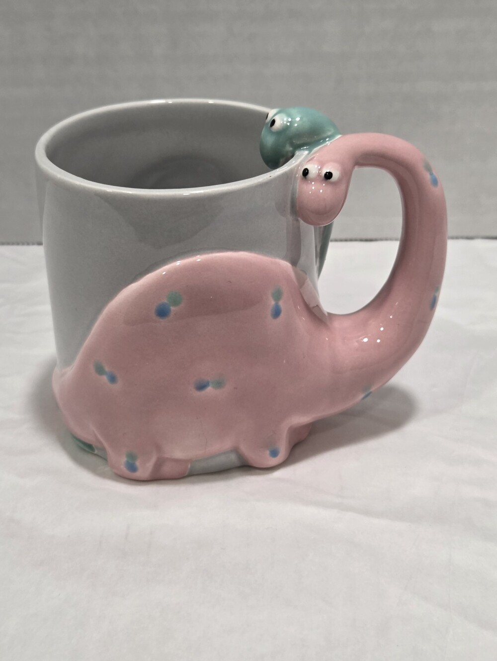 Fitz & Floyd Vintage 1986 Pastel Dinosaur Ceramic Mug